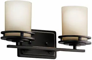 Kichler Hendrik 14.5" 2 Light Vanity Light with Light Umber Etched Glass Olde Bronze
