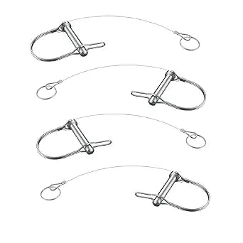 4Pcs Trailer Coupler Pin 5/16x 1-3/4 with Plastic Coating Tether Steel Quick Release Ring for Shaft Trailer Tongue - Prevents Loss Trailer Hitch Locking Pin
