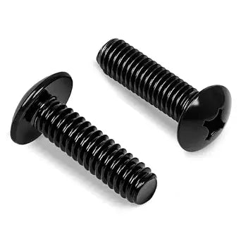 #6-32 x 3/4" Truss Head Machine Screws, Full Thread, 304 Stainless Steel Black Finish, 100 PCS