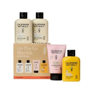 California Naturals On-The-Go Mini Travel Size Shampoo and Conditioner, Hair Mask & Travel Size Body Wash, For All Hair & Skin Types, 3.4 oz