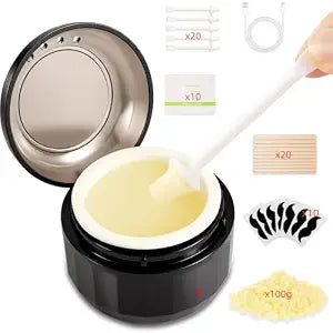 Nose Wax Kit, Nose Ear Hair Removal Kit with 100g Wax, 40 Sticks, Waxing Kit for Women Men, USB Fast Heat, Smart Temperature Control, Compact Travel Size