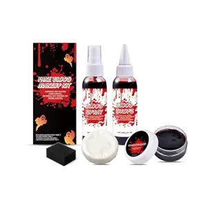 Halloween Fake Blood Makeup Kit, Washable Realistic SFX Set