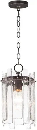 Maxim Lighting Warren 1-Light Pendant Light | Dark Bronze Steel Finish | Artisan Glass Shade | Transitional Indoor Light Fixture | Ideal for Kitchen Islands & Dining Rooms | Damp Rated | 21831AGDBZ