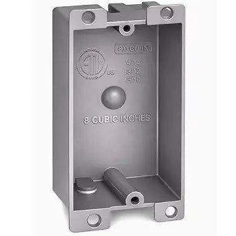 Shallow Old Work Electrical Box, 8 Cu. in., 1-Gang Grey PVC Remodel Box