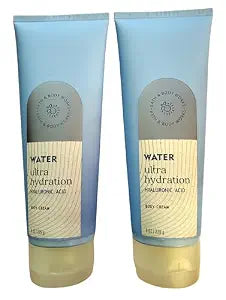 Bath & Body Works Water Ultra Hydration with Hyaluronic Acid Body Cream 8 Ounces Pack of 2