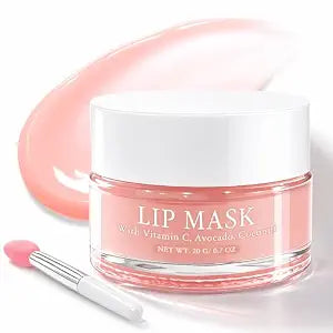 lip Mask Overnight, 24-Hour Intensive Repair for Dryness & Cracking, Lip Sleeping Mask with Hyaluronic Acid, Collagen, Vitamin A & E, Long-Lasting Hydration, Gentle Formula, Lightweight, 0.7Oz