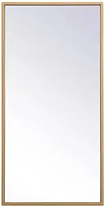 Elegant Decor Monet Home Office Decorative Rectangle Framed Wall Mirror, 28" L x 14" H - Brass