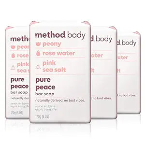 Method Bar Soap, Pure Peace, 6 oz, 4 pack, Packaging May Vary