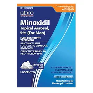 TARO Minoxidil for Men Topical Aerosol Foam 5%, 2.11 Oz 2.11 Ounce (Pack of 3)