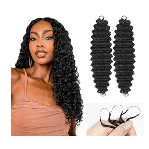 Deep Wave Crochet Hair for Black Women, Human Hair Feeling Feather Hair