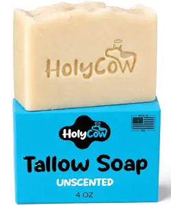 HolyCow Grass Fed Beef Tallow Soap Bar, Natural Body Soap, Face Soap