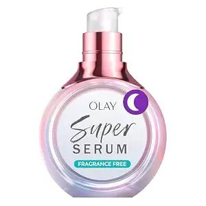 Olay Super Serum Night Repair, Fragrance-Free Trial Size - Niacinamide, Peptide, Salicylic & Lactic Acid, Glycerin ​- 5-in-1 Skin Care Benefits - Hydrating, Reduces Dark Spots, Anti-Aging, 0.4 Oz