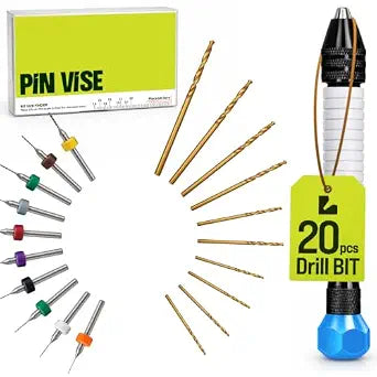Micro Drill Bits Set with Pin Vise Hand Drill Manual, Jewelry Drill Kit