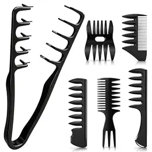 6PC Wide Tooth Comb for Men Texture Styling Combs for Curly Wet Hair
