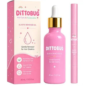 Dittobug Hair Elastic Remover Oil, Hair Tie Remover Tool, 2-Piece Set