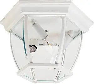 Maxim Lighting 3-Light Ceiling Light | White Finish | Clear Glass Shade | Early American Ceiling Light Fixture | 1029WT