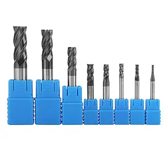 8pcs Carbide End Mill, Carbide End Mil Mill Set Tungsten Steel Milling Cutter Tool Kit 2-12mm