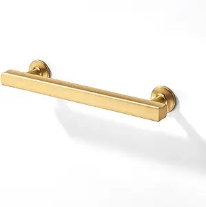 CHIVS 10 Pack Champagne Bronze Cabinet Handles with 5"(128mm) Hole Center, Square Kitchen Hardware for Cabinets & Drawers, Solid zinc Alloy Pulls,for Drawers and Cabinets