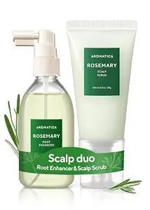 AROMATICA Rosemary Root Enhancer And Scalp Scrub Korean Hair Care Set