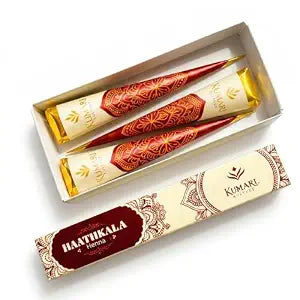 Henna Cones, Dark Brown Color, Pack of 3x 30g