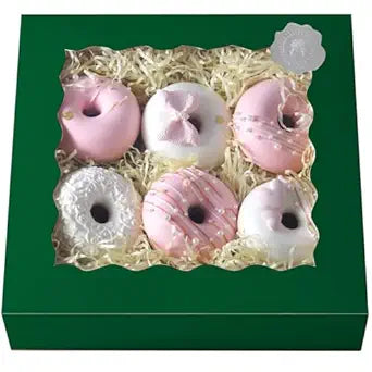 qiqee Auto-pop up Deep Green Pie Boxes with Window 10x10x2.5 inch 30Packs Cookie Donut Bakery Box