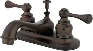 Kingston Brass GKB605BL Restoration 4-inch Centerset Lavatory Faucet with Retail Pop-up, Oil Rubbed Bronze