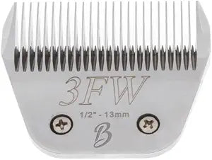 Detachable A Series 3 Wide Blade Dog Grooming Cut Length 1/2" / 13mm Japanese Carbonized Steel Dog Grooming Blades (Compatible A5 Series Clippers for Dogs Horses(B3FW)