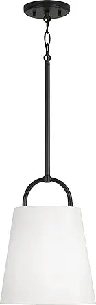 Capital Lighting 349411MB Brody Transitional Pendant Ceiling Light Fixture, 1-Light 100 Watt, 14"H x 10"W, Matte Black
