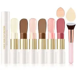 6 Colors Cream Contour Stick Makeup Kit, Warm Tone Face Collection Set B
