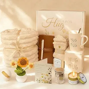 11PCS Sympathy Gift Baskets, Sympathy Gifts for Loss of Loved One, Bereavement Grief Memorial Condolence Gift Basket for Loss,Miscarriage Care Package for Women Hug in a Box Gifts for Loss of Mom Dad