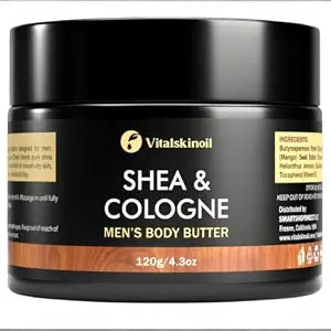 Body Butter for Men - Shea Cologne Scented Cream for All Dry Skin Types