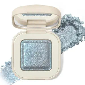 Cool Toned Light Blue Glitter Eyeshadow, Duochrome Iridescent Shimmer Metallic Eye Shadow Palette, Half Magic Holographic Sparkling Long Wearing Inner Corner Eye Brightener Makeup