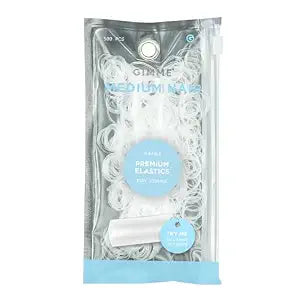 Gimme Beauty Elastic Stacks Hair Ties, Clear, 500 Pack