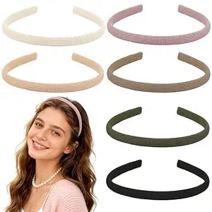 6 PCS Thin Headbands for Women Girls, No Pressure Skinny Fabric Head bands