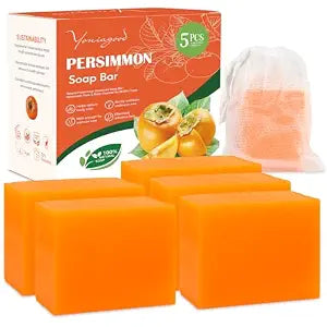 5 Pack Persimmon Soap for Old People Smell, Age-Related Odor Cleanser