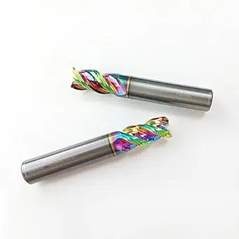 Tools DLC Series Carbide Square End Mill, Diamond-Like Coating, End Mill for Aluminum, Copper, Magnesium Alloys, High Silicon Aluminum, Composite Materials,3 Flute,1/2 Shank (0.5(1/2)", 2pcs)