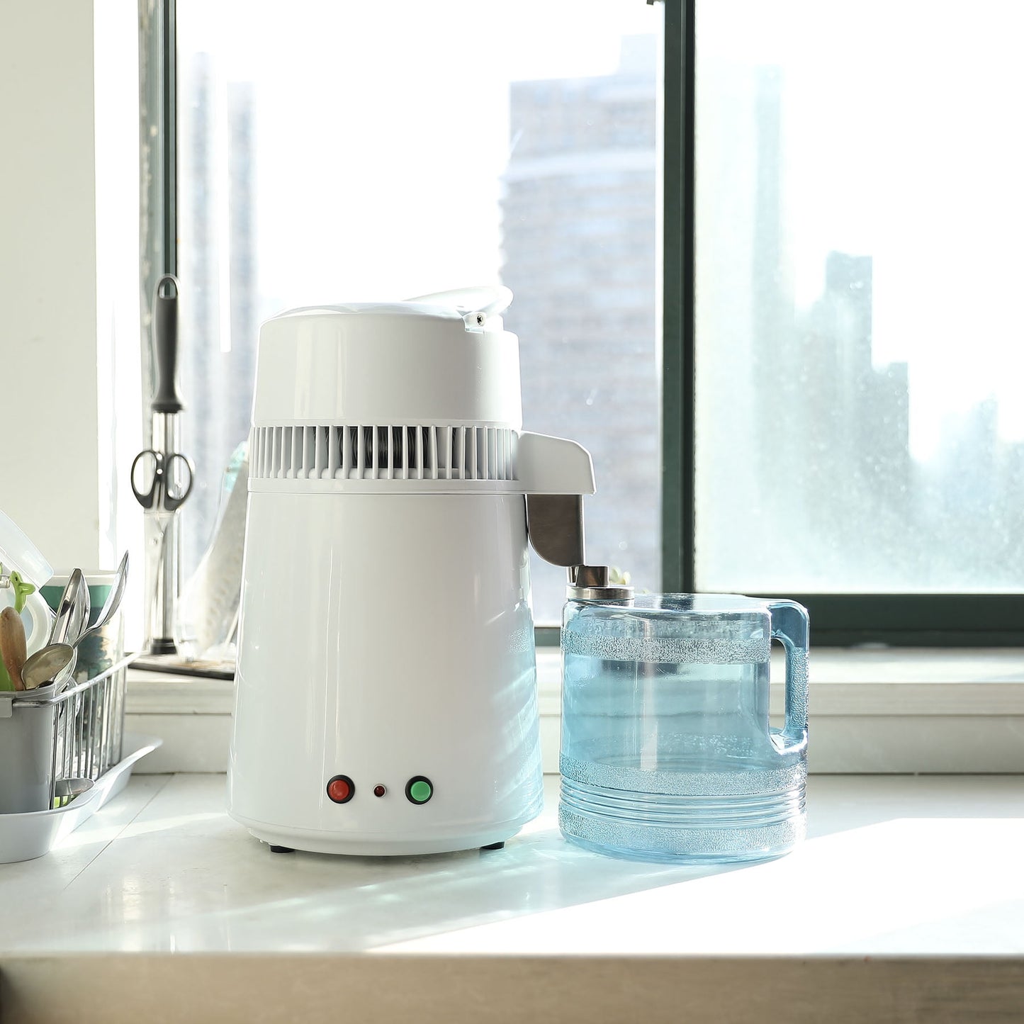 4L Home Water Distiller Purifier Machine 750W Stainless Steel Interior