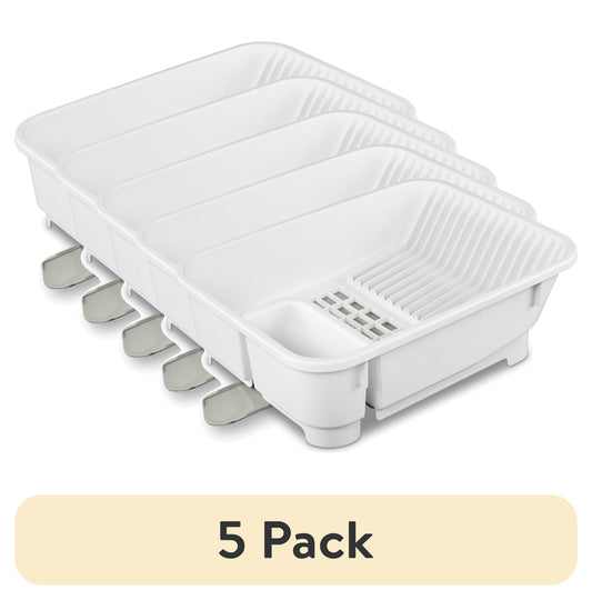 (5 pack) Mainstays Sink Set, Space-efficient, Self-Draining with Retractable Spout, White
