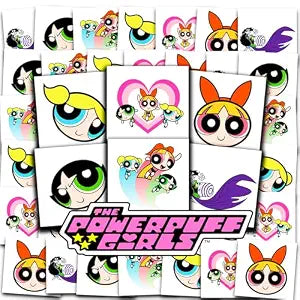 Power Puff Girls Tattoos Party Favors Bundle - 72 Pc Individual Tattoos