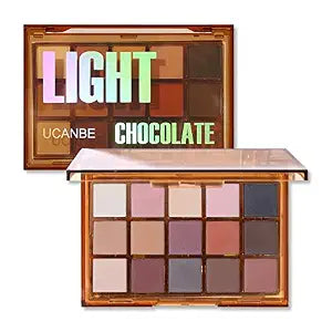 UCANBE Colorful 15 Shades Eyeshadow Makeup Palette,Shimmer Matte Metallic High Pigmented Neutral Bold Waterproof Eyes Shadow, Creamy Blendable Make Up Pallet Set (Light Chocolate)ï¿½