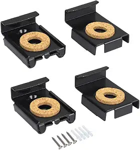 Spring Loaded Mirror Hanger Clip, Set of 4, Chrome Plated  Spring Loaded, Chrome Plated Steel, Easy Install for Bathroom and Toilet Mirror Fixing and Decoration-Black