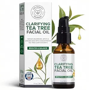Clarifying Tea Tree Oil for Face and Acne, Targets Acne and Uneven Skin Tone, Antioxidant-Rich Beauty Oil, 1oz/30ml