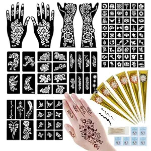 95 PCS Temporary Tattoos Stencils Kit,6 Pcs Ink DIY Body Art for Adults