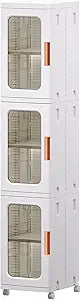 CXCJAI Narrow Storage Cabinet with Doors and Shelves Tall Skinny Bathroom Storage Kitchen Cabinet with Adjustable Shelf Cabinet Organizer Toilet Paper Linen Closet 3 Layer (White)