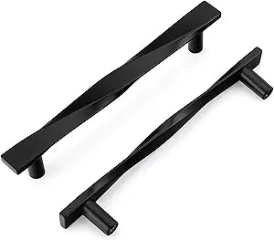 Goldenwarm 15 Pack Matte Black Cabinet Pulls Black Cabinet Handles Solid Zinc Alloy Drawer Handles Kitchen Drawer Pulls 5Inch Hole Center Kitchen Door Hardware