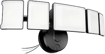 Olafus 130W Flood Light Outdoor, Switch Controlled 13000LM LED Security Light, IP65 Waterproof Outside Floodlight with 5 Adjustable Heads, 6500K Exterior Flood Light Fixture Wired for House Yard Black