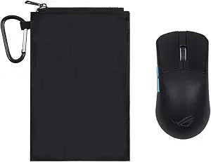 Tourmate Hanging Mouse Pouch for Travel Electronics - Waterproof Nylon Organizer Bag with Carabiner (4.7x3.1in) - Fits Chargers, Makeup, Office Supplies & Gym Essentials (Black)