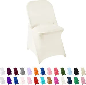 Spandex Chair Cover,12PCS,Living Room Folding Chair Covers,Removable Chair Covers Washable Protector Stretch Chair Cover for Party, Banquet,Wedding Event,Hotel(Ivory)