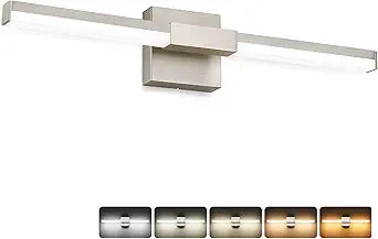 SOLFART Bathroom Lights Over Mirror 5CCT: Brushed Nickel 24-Inch Dimmable Detachable 4-Way Light Direction Bathroom Vanity Light ETL IP44