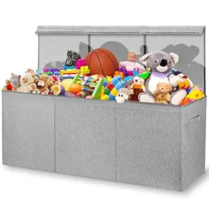 Zebra Baby Extra Large Toy Box Chest for Kids  Collapsible Toy Storage Organizer with Lid, 40" Wide, Removable Dividers, Boys & Girls